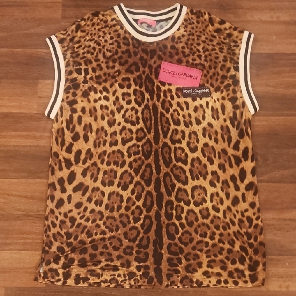 Dolce & Gabbana Kids Leopard Print Sleeveless Tank Top - Brown, Black, Pink